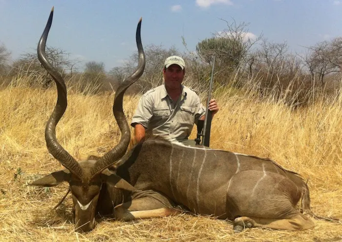 Happy clients at a Brian Van Blerk Safaris hunting camp