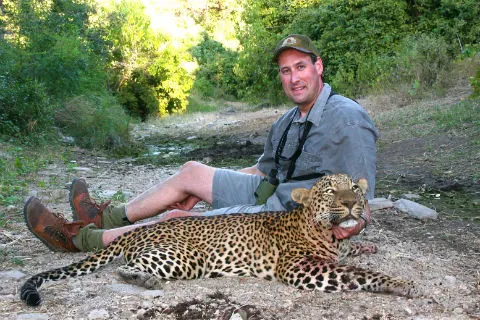 Trophy leopard hunted by Brian Van Blerk The Catman